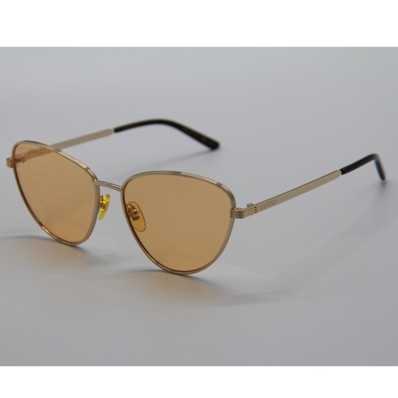 NEW GG0803S 004 GUCCI SUNGLASSES CAT EYE FRAME EYEWEAR GUCCI GG 0803S GOLD - Picture 7 of 12